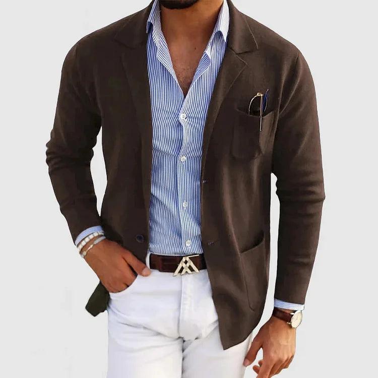 Dominic | Herren Lässiger Strickblazer mit Reverskragen