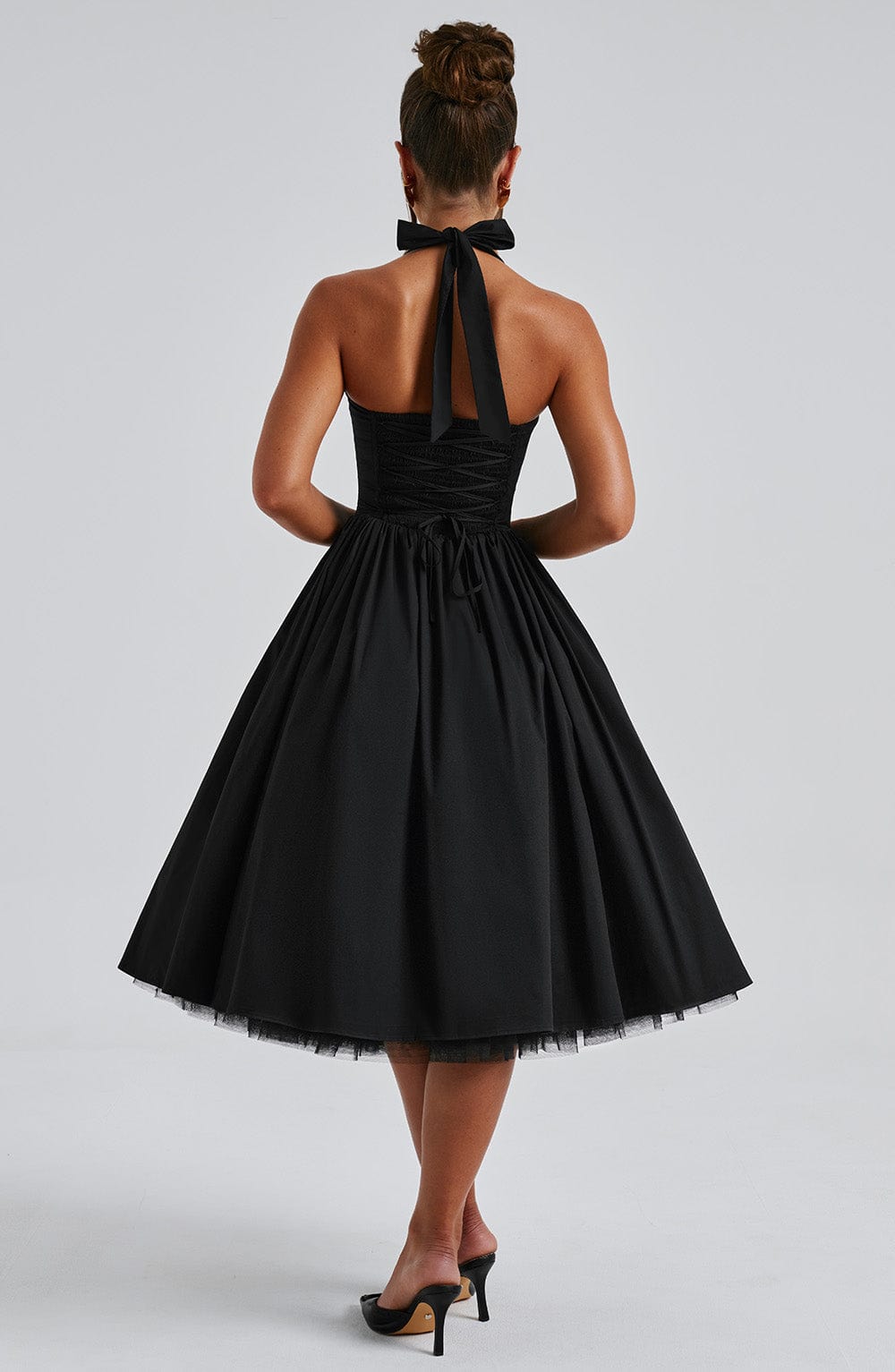 Helga | Damen Halter Midi Kleid für Hochzeitsgäste