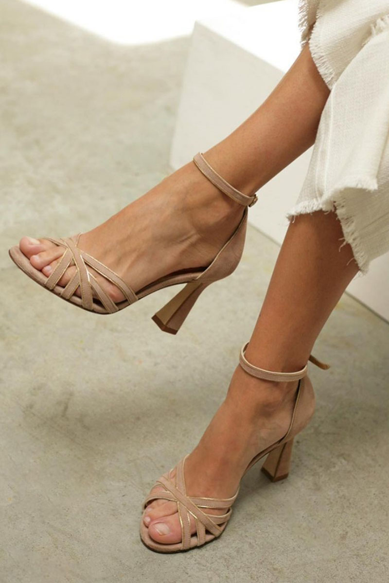 Emilia | Damen Sommer Patchwork Peeptoe High Heels