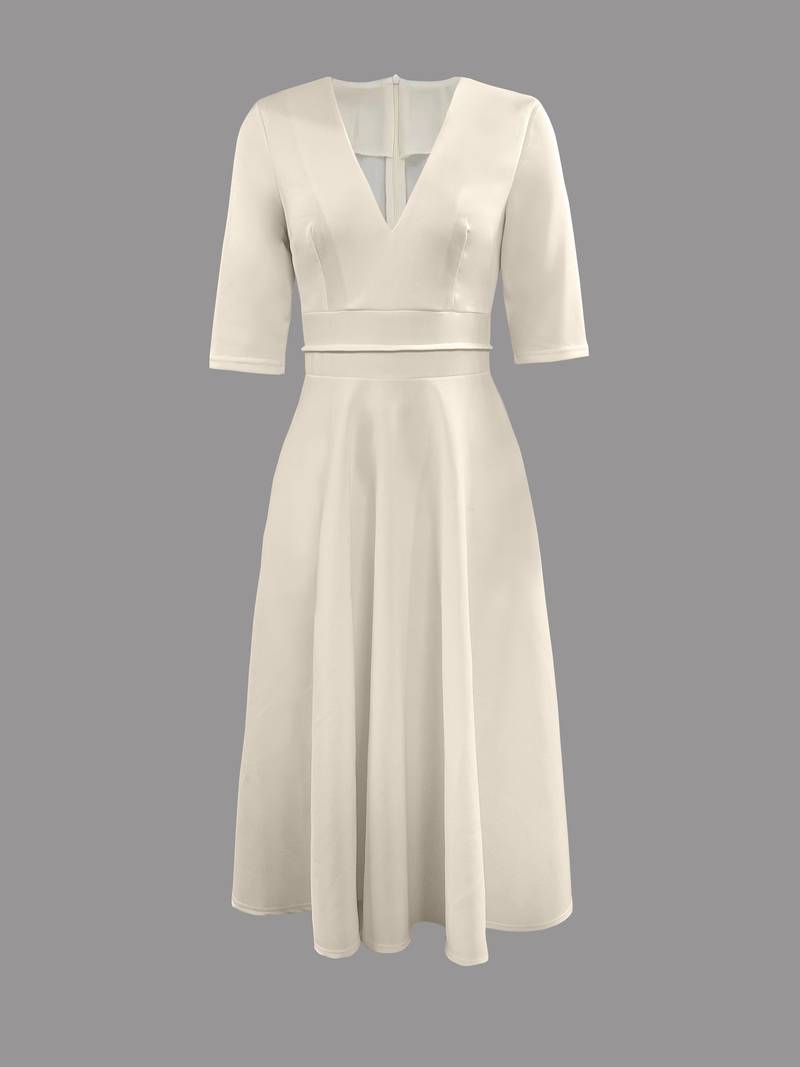 Franziska | Damen Glockenförmiges Midi Kleid für Hochzeitsgäste