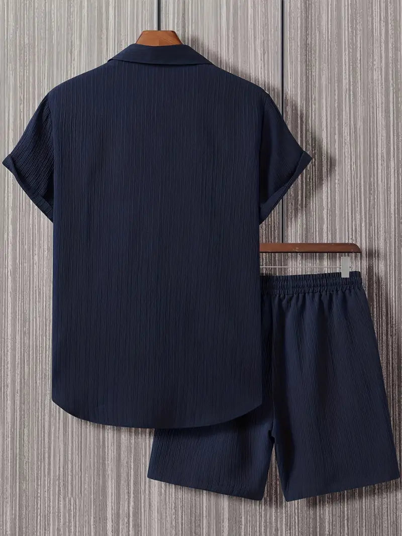 Michael | Herren Minimalistisches Lässiges Set mit Knopfhemd