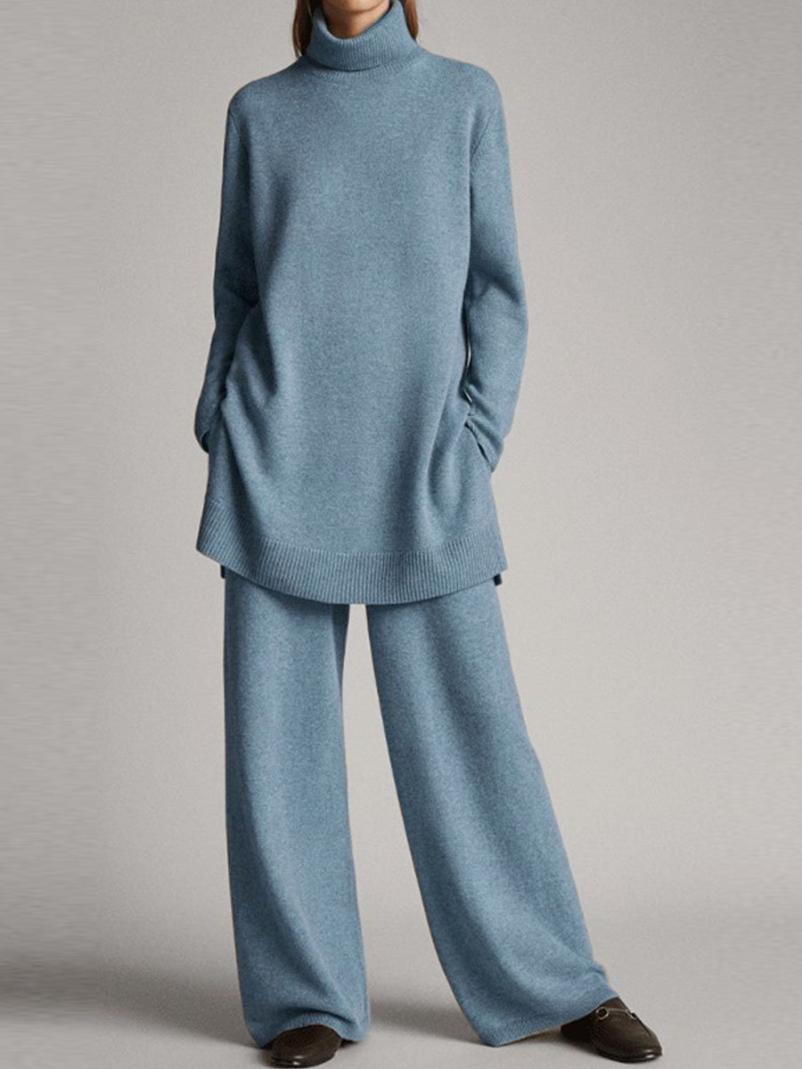 Stefanie | Damen Herbst Strick Zweiteiler im Oversized-Stil