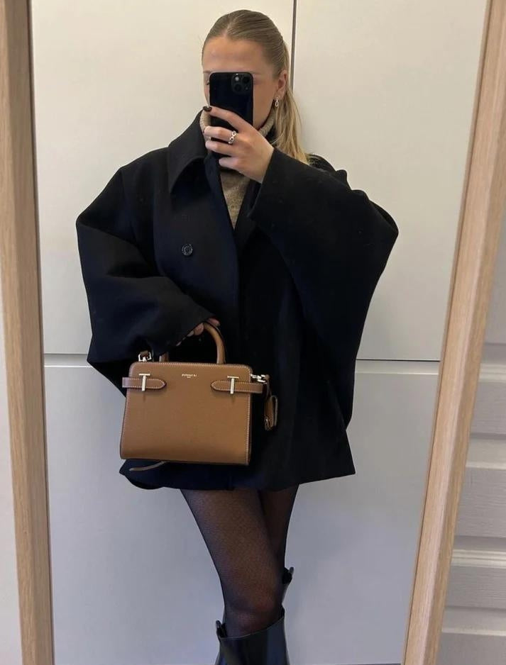 Johanna | Damen Schicker Übergroßer Mantel mit Knöpfen