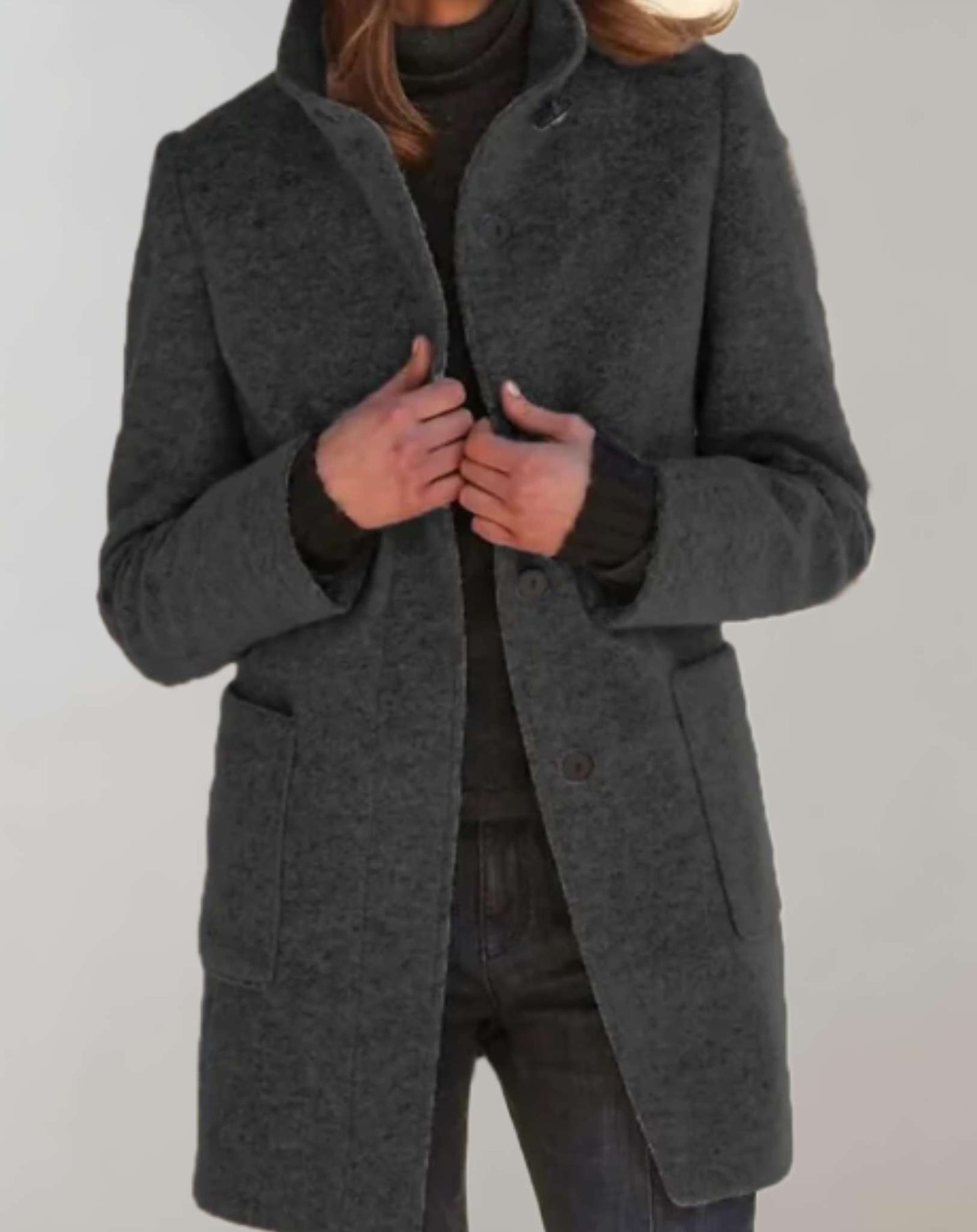 Felicia | Damen Herbst Casual Mantel mit Knöpfen