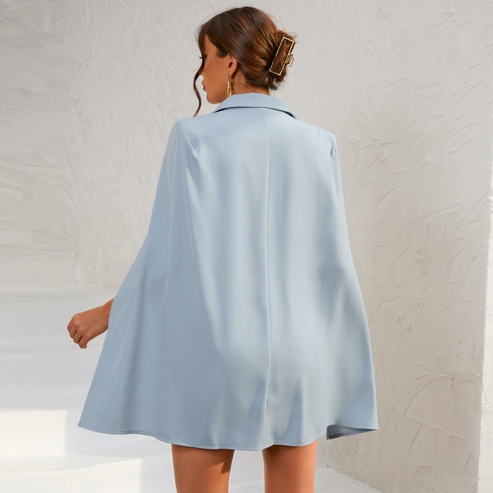 Britta | Damen Cape-Blazer-Minikleid mit Goldknöpfen