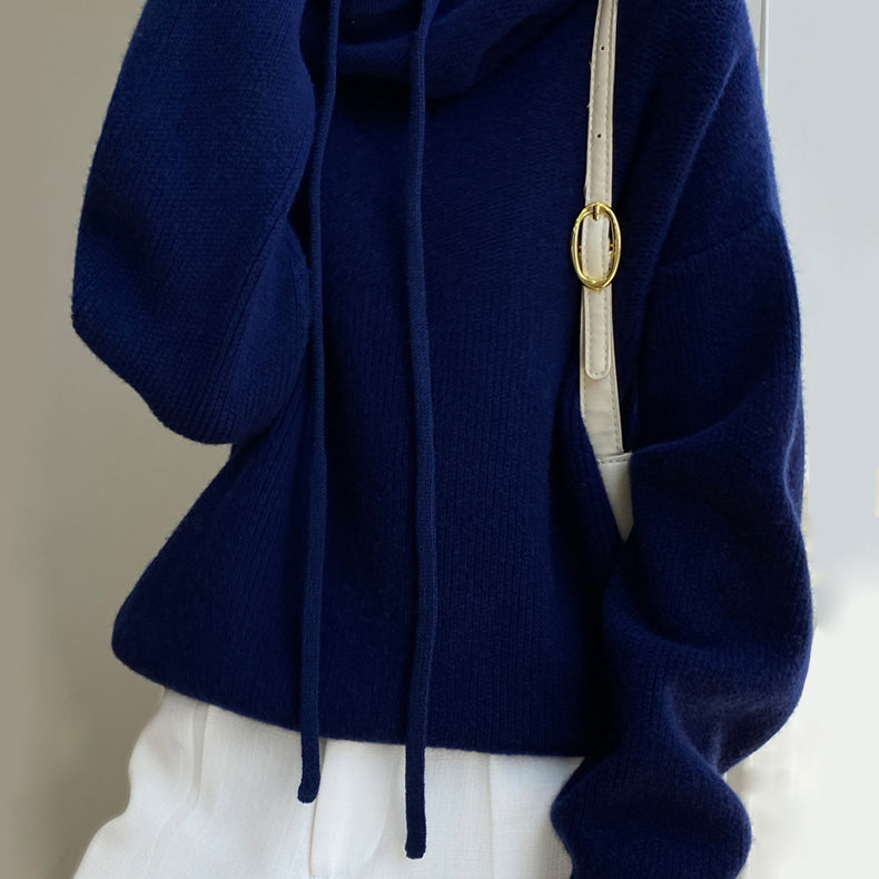 Selina | Damen Oversize Kapuzen Strickpullover