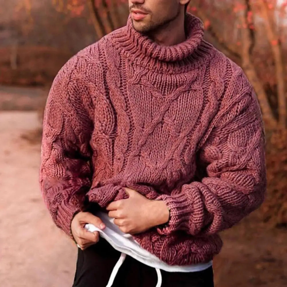 Andreas | Herren Warmer Wollpullover mit Zopfmuster