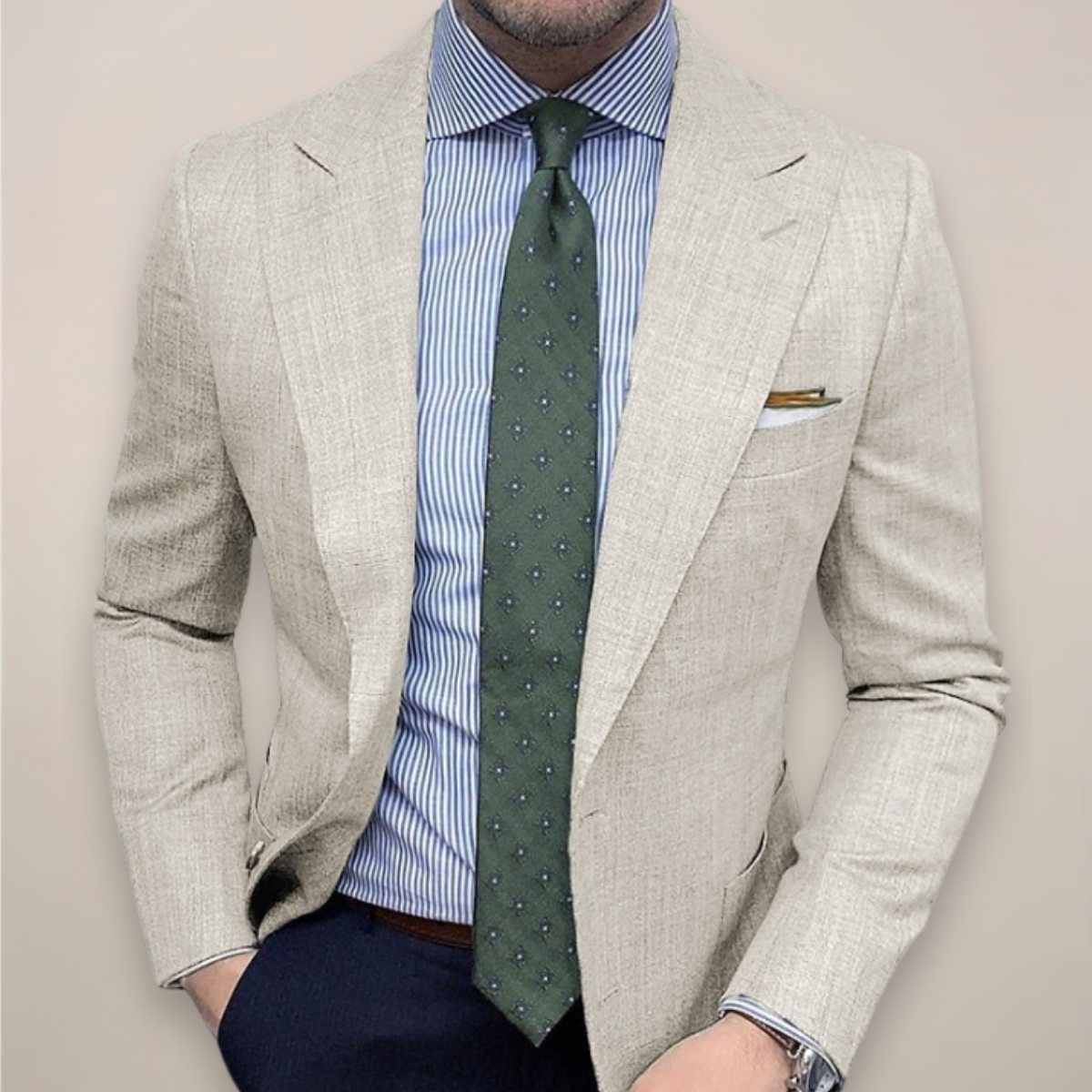 Moritz | Herren Frühjahrs Strukturierter Taillierter Blazer mit Textur
