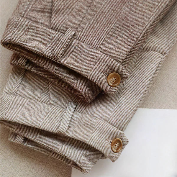 Roland | Herren Vintage Klassische Hose mit Hoher Taille und Falten