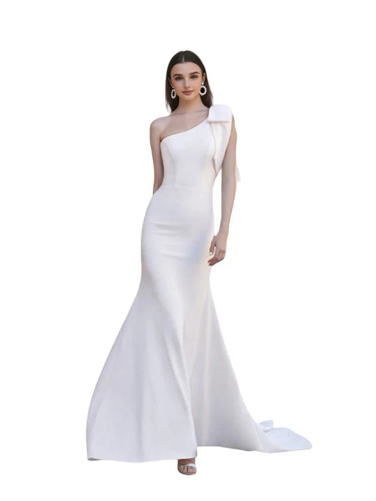 Edith | Damen Ein-Schulter-Kleid mit Schleife im Bodycon-Stil