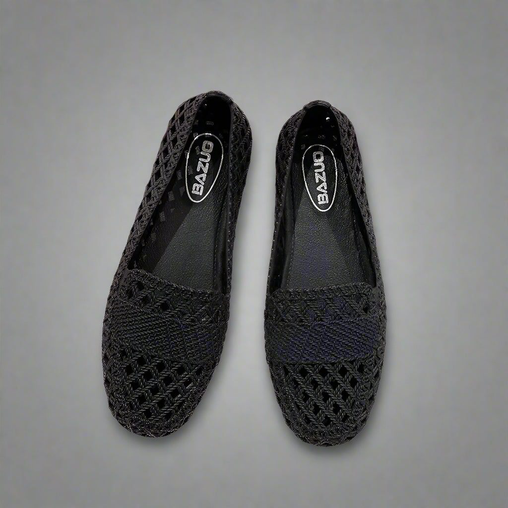 Kirsten | Damen Sommer Strukturierte Slip-On Flache Schuhe