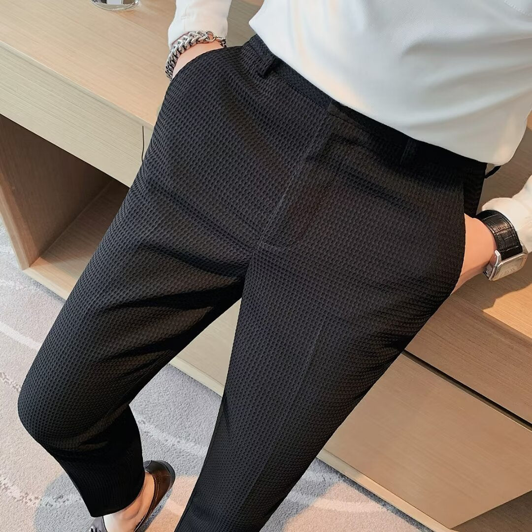 Benjamin | Herren Frühling Strukturierte Slim-Fit Hose