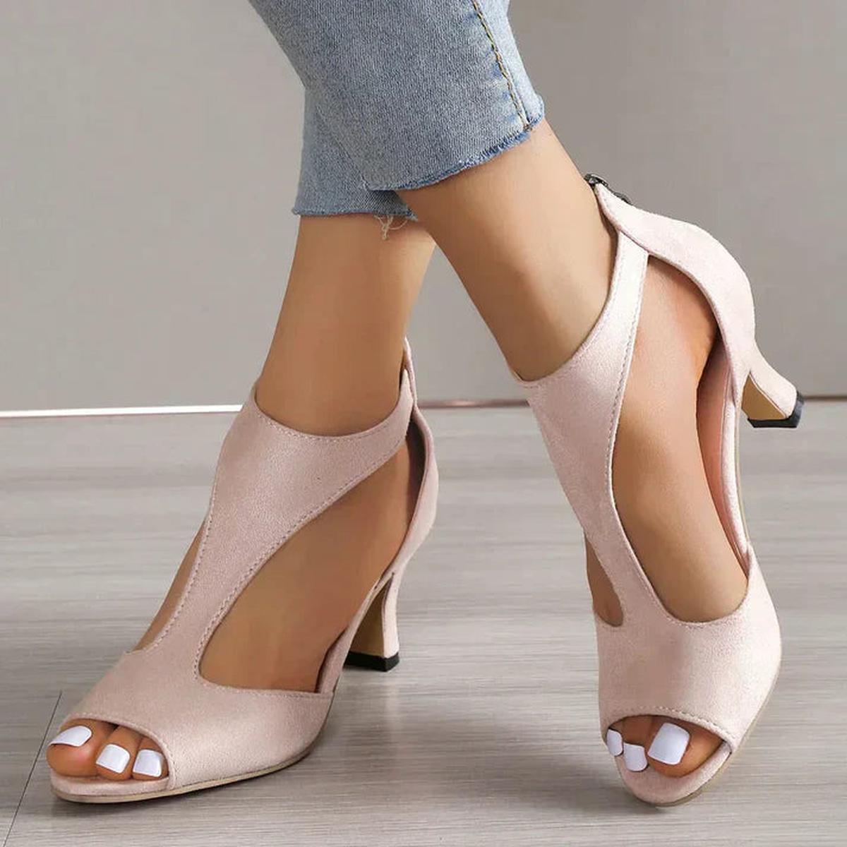 Beatrice | Damen High Heels mit offenem Zehenbereich und Cut-Out Design