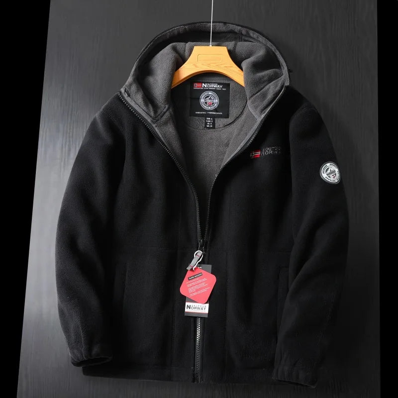 Sebastian | Herren Outdoor Warme Kapuzen-Fleecejacke
