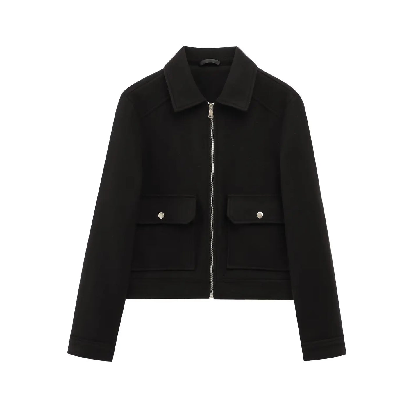Jasmin | Damen Kurze Utility-Jacke mit Reißverschluss vorne