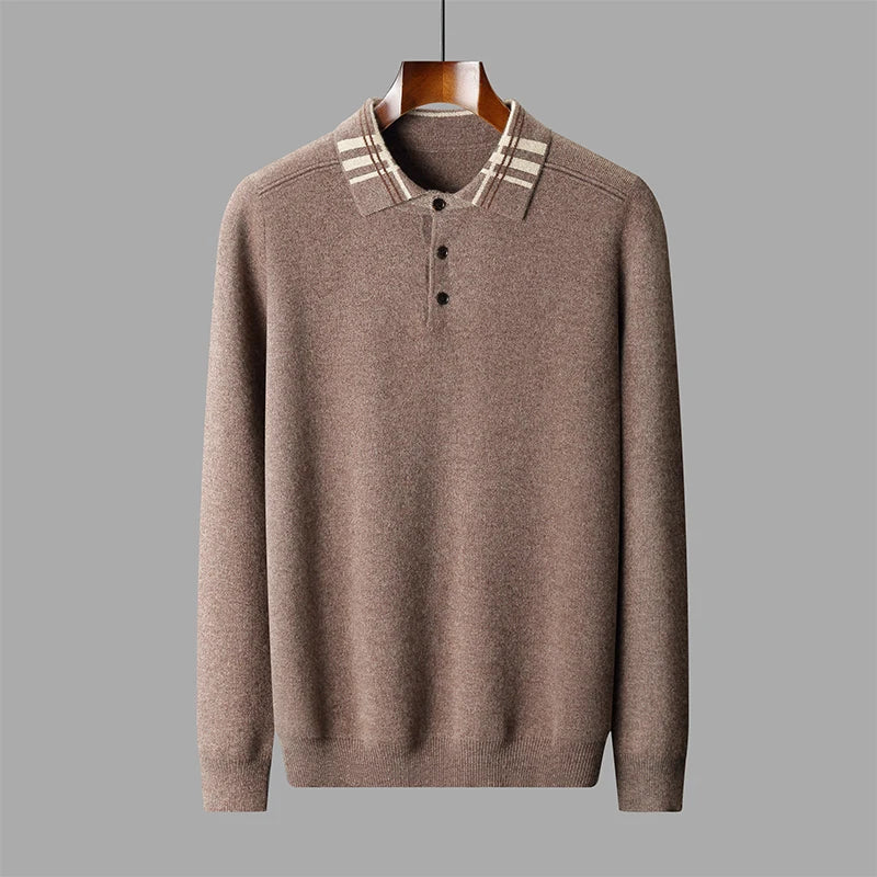 Patrick | Herren Herbst Klassischer Strick-Polopullover
