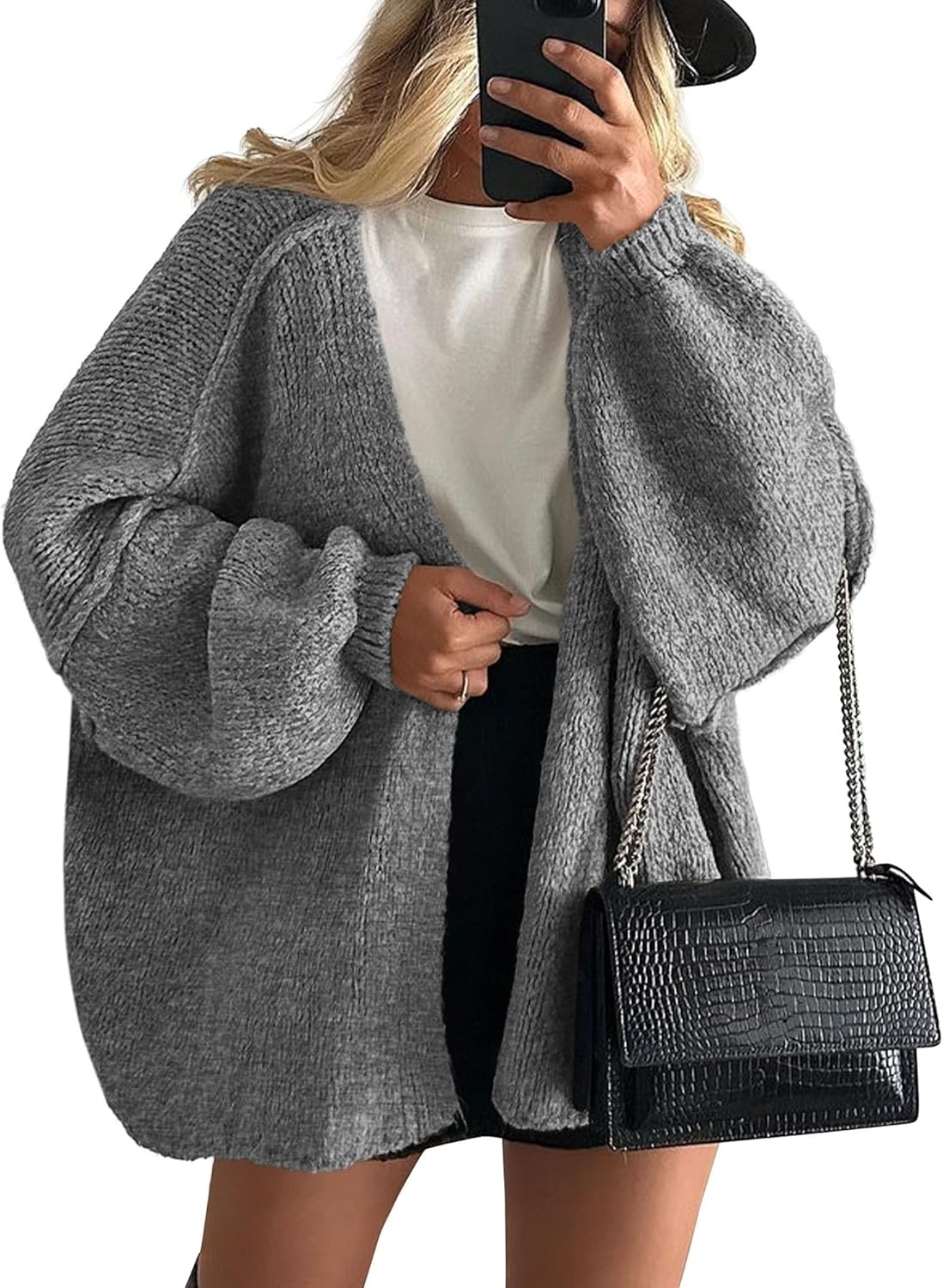 Christa | Damen Frühling Locker Gestrickter Cardigan