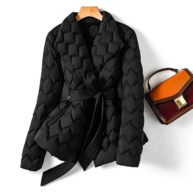 Lara | Damen Gesteppter Gürtel Herbst Puffer Mantel