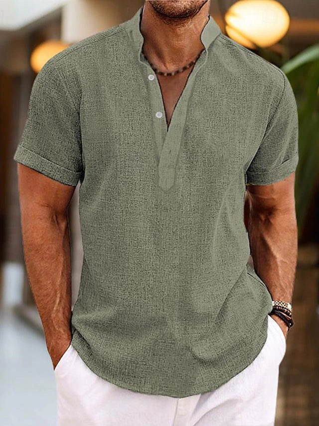 Thomas | Herren Sommer Henley-Shirt mit Kurzarm