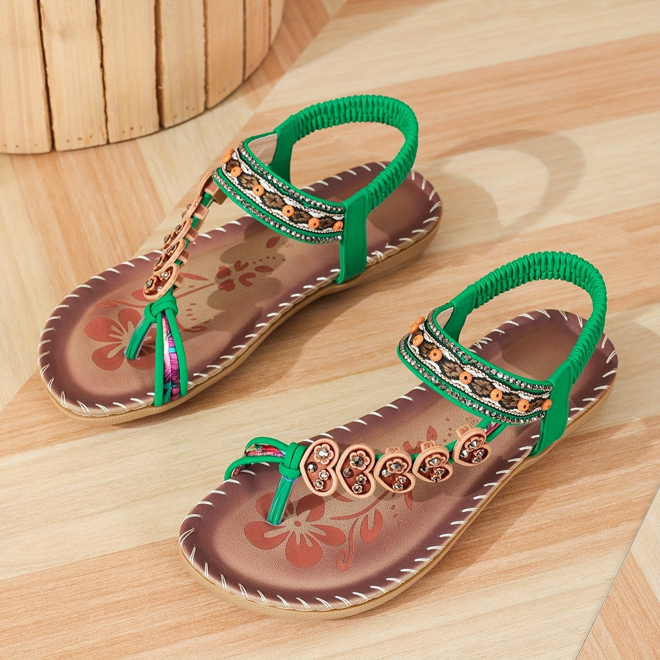 Anna | Damen Dekorative Riemen Flache Sandalen