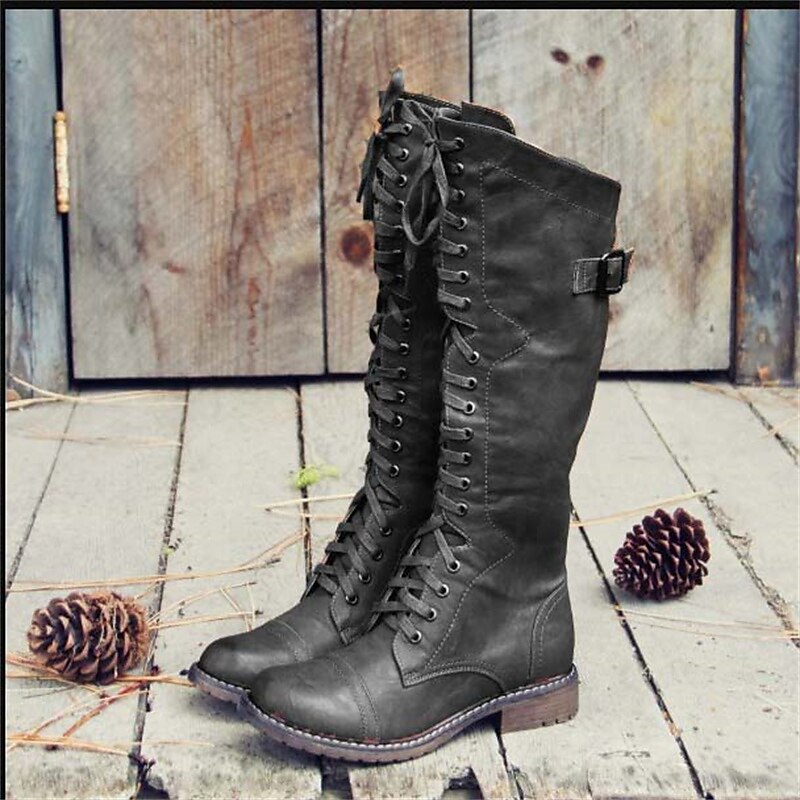 Maria | Damen Reitstiefel mit Hohem Schnürverschluss