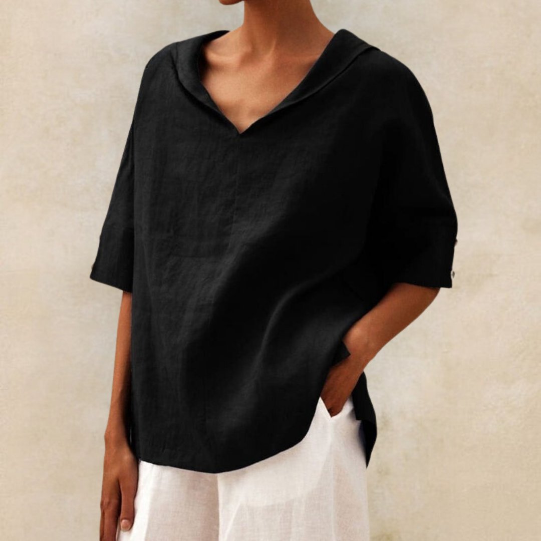 Birgit | Damen Frühling Locker Geschnittenes V-Neck Top