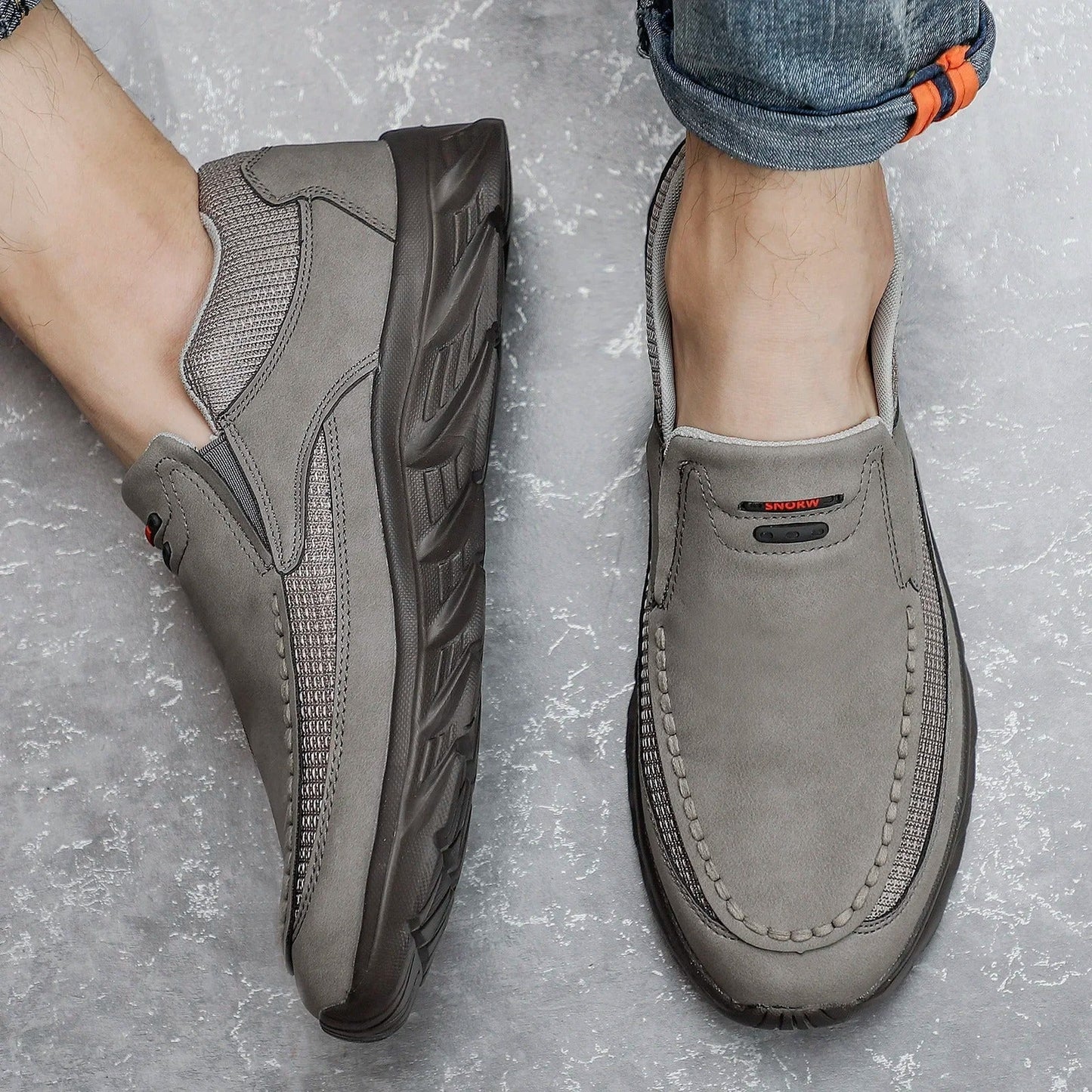 David | Herren Klassische Slip-On Freizeithalbschuhe