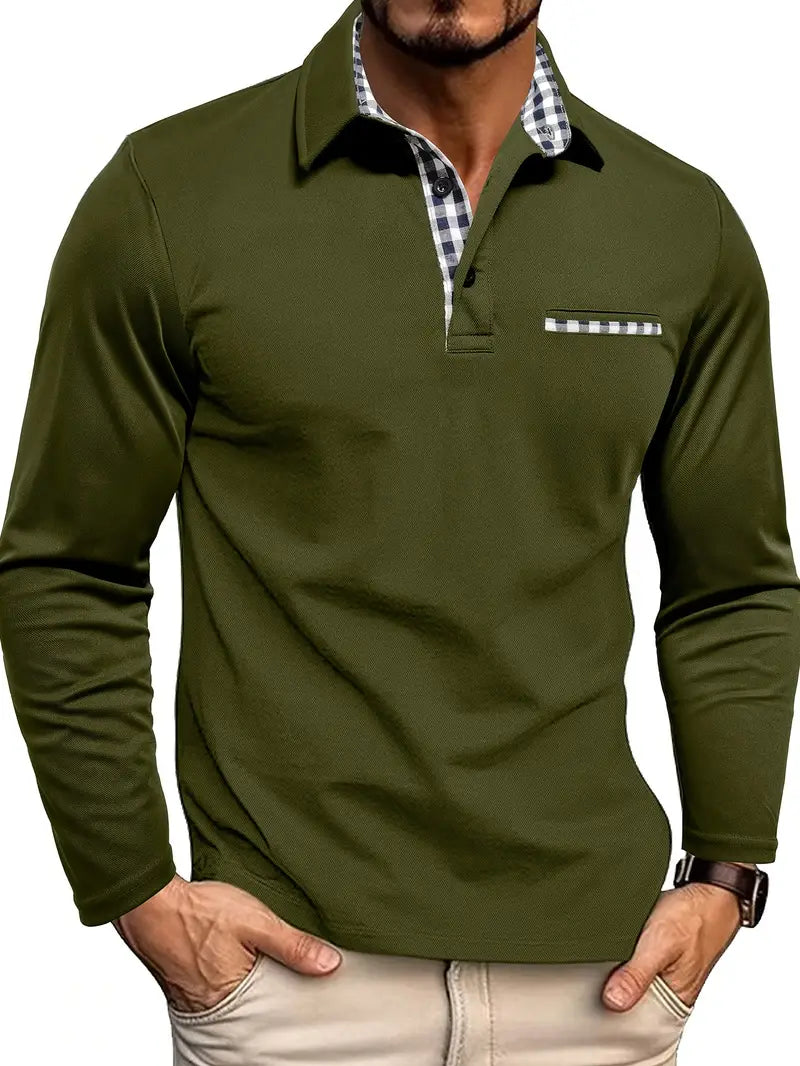 Patrick | Herren Lässiges Langarm-Poloshirt