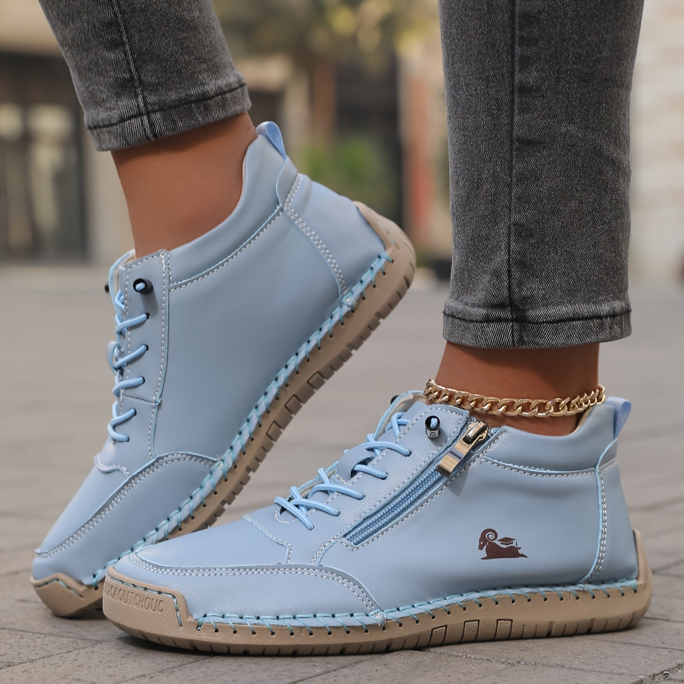 Elfriede | Damen Bequeme Schnürschuhe mit Reißverschluss