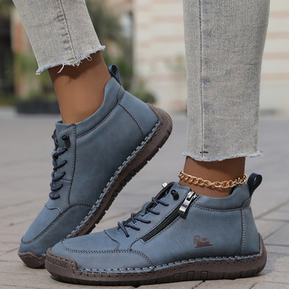 Elfriede | Damen Bequeme Schnürschuhe mit Reißverschluss
