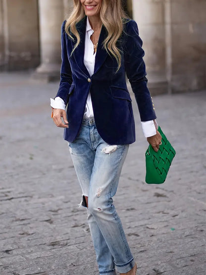 Emilia | Damen Klassischer Blazer mit Ein-Knopf-Verschluss