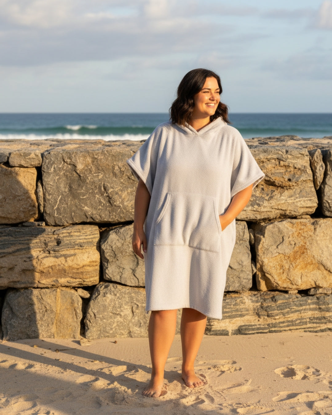 Helga | Damen Sommer Strand Poncho Kleid