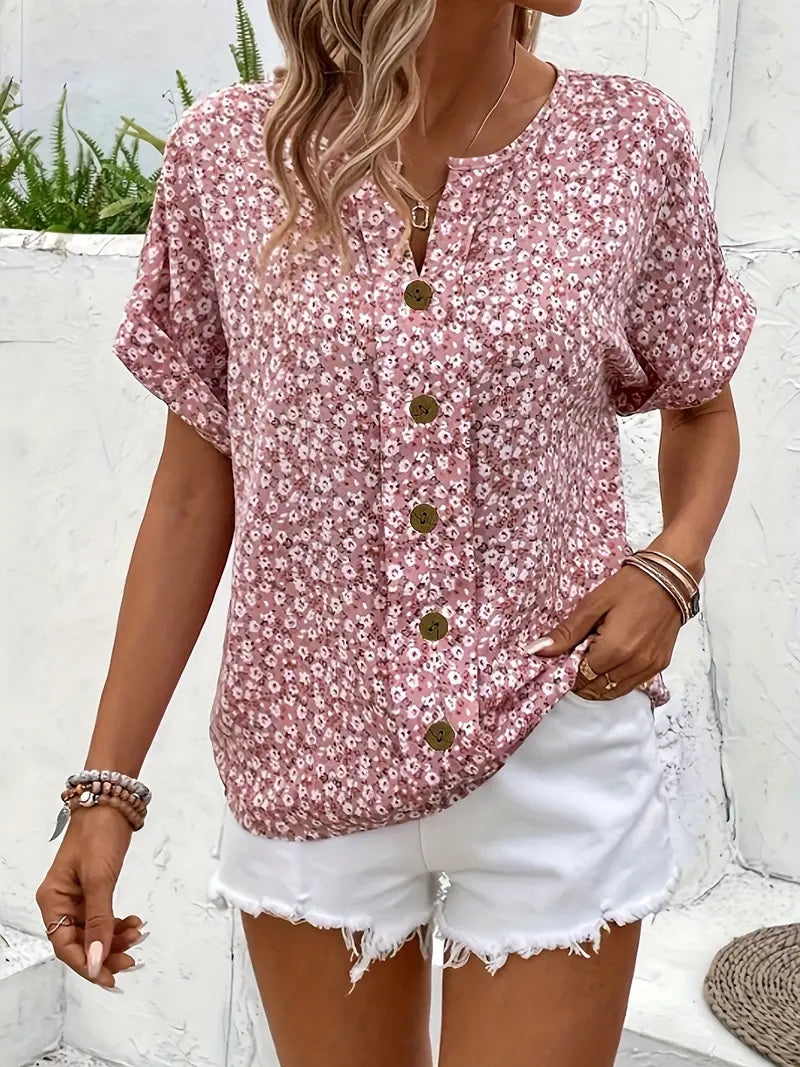 Theresa | Damen Schicke Bluse mit Floralem Sommerprint