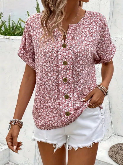Theresa | Damen Schicke Bluse mit Floralem Sommerprint