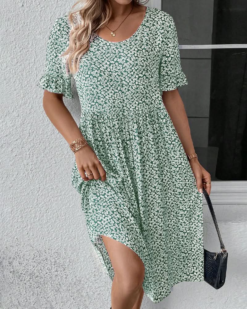 Gabriela | Damen Sommer-Midikleid mit Relaxed Fit