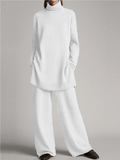 Stefanie | Damen Herbst Strick Zweiteiler im Oversized-Stil