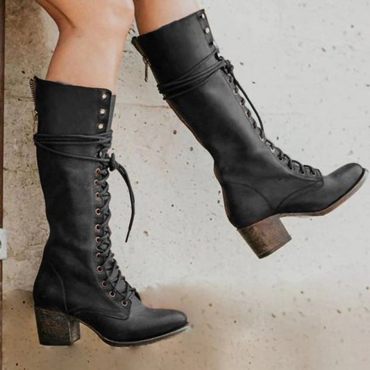 Emma | Damen Schnürstiefel mit mittlerem Absatz
