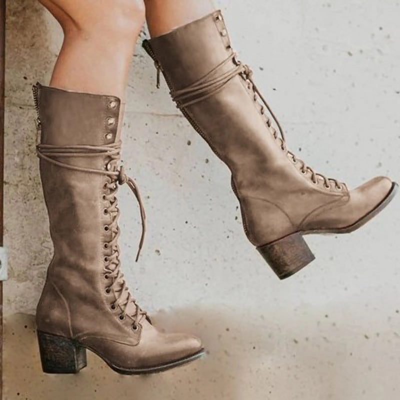 Emma | Damen Schnürstiefel mit mittlerem Absatz