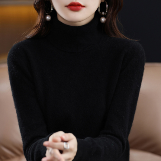 Martina | Damen Herbst Klassischer Rollkragenpullover aus Strick