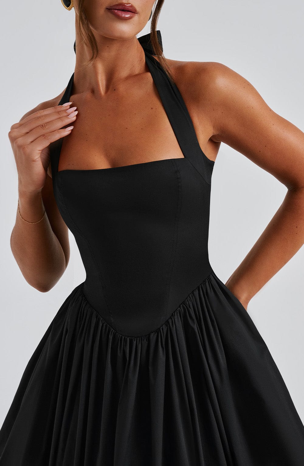 Helga | Damen Halter Midi Kleid für Hochzeitsgäste