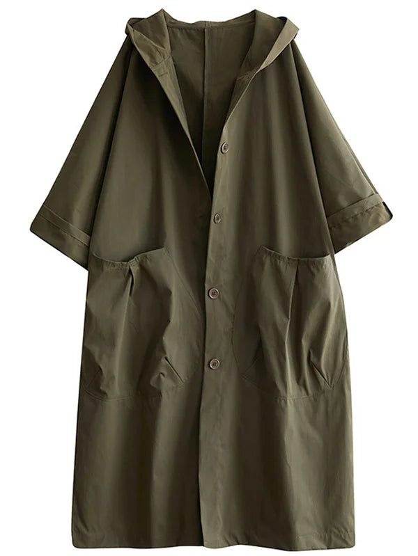 Julia | Oversized Langer Freizeitmantel mit Kapuze für Damen
