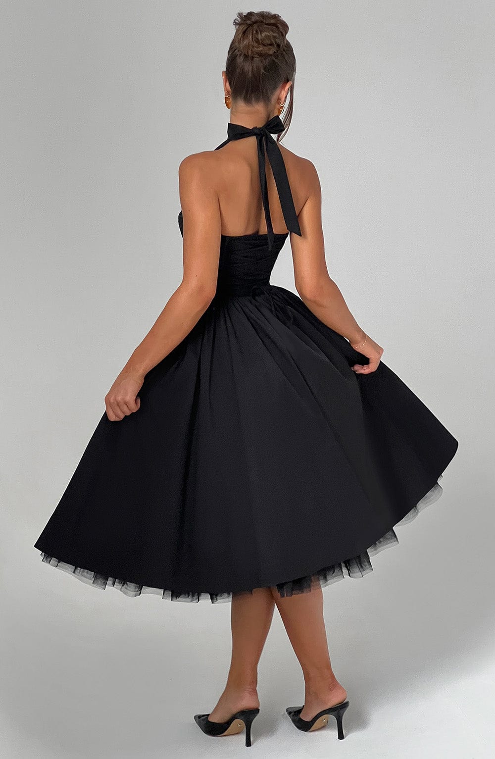 Helga | Damen Halter Midi Kleid für Hochzeitsgäste