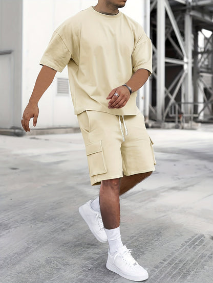 Martin | Herren Locker Geschnittenes T-Shirt-und-Shorts-Set