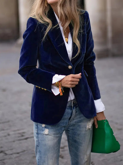 Emilia | Damen Klassischer Blazer mit Ein-Knopf-Verschluss