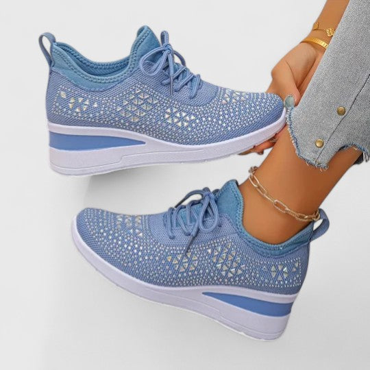 Marie | Damen Frühlings Leichte Strick-Plateau-Sneaker