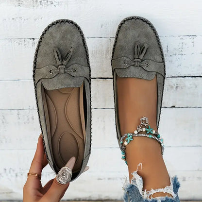 Daniela | Damen Weiche Loafer zum Gehen mit Schleifendetail