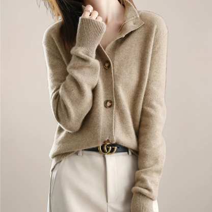 Carmen | Damen Frühling Cardigan mit Kragen und Knöpfen