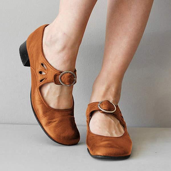 Helga | Damen-Winter-Schuhe im Vintage-Stil mit Schnallenriemen