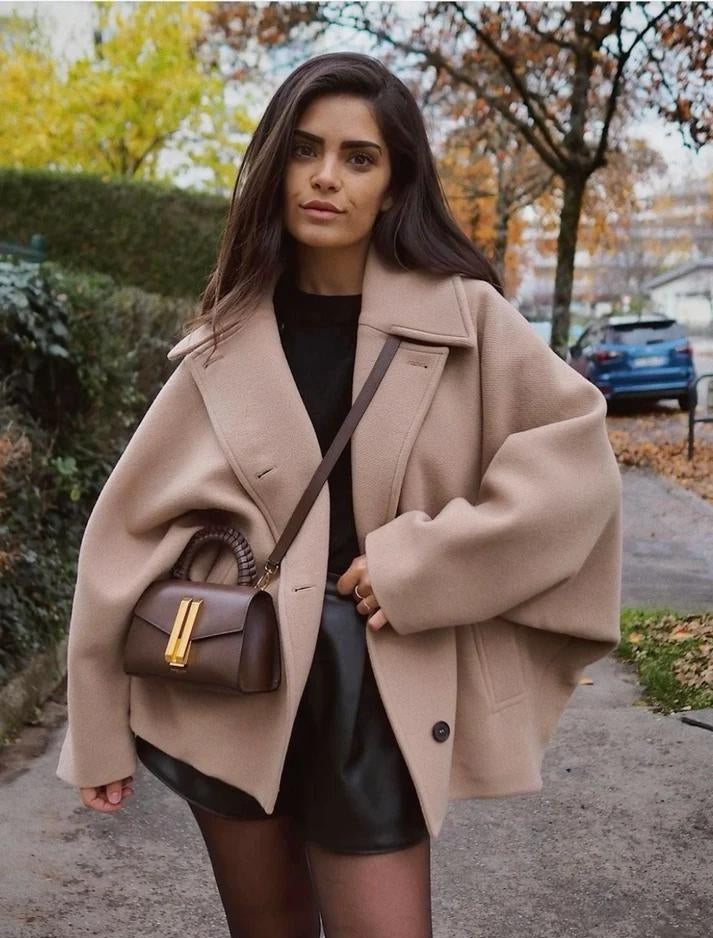 Johanna | Damen Schicker Übergroßer Mantel mit Knöpfen