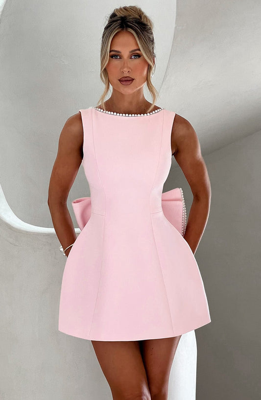 Isabella | Damen Strukturiertes Mini Kleid für Hochzeitsgäste
